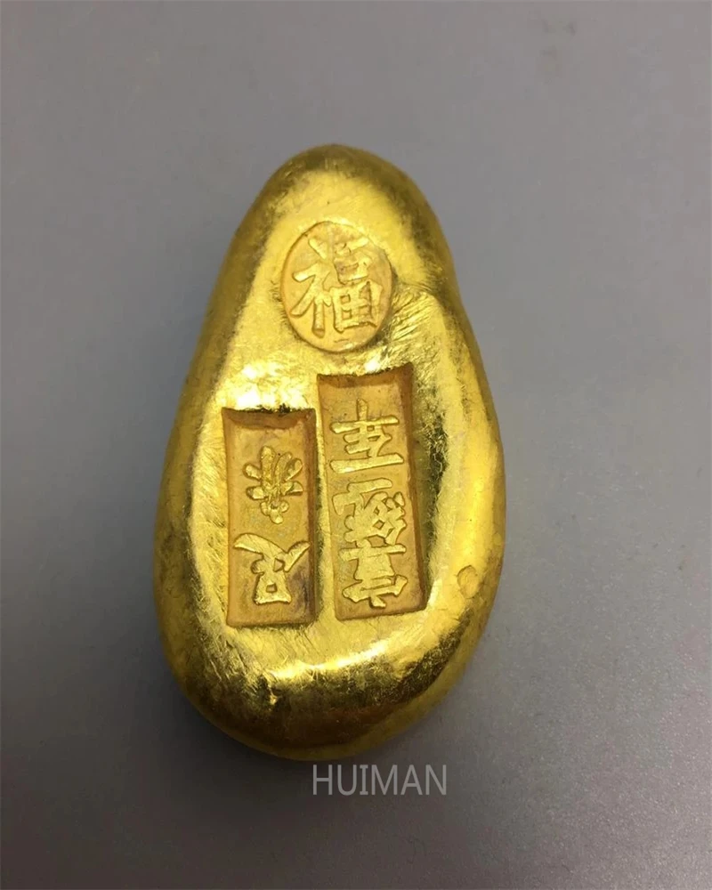 

Exquisite Antique Copper Gold Ingot （Shell Coins) Decoration
