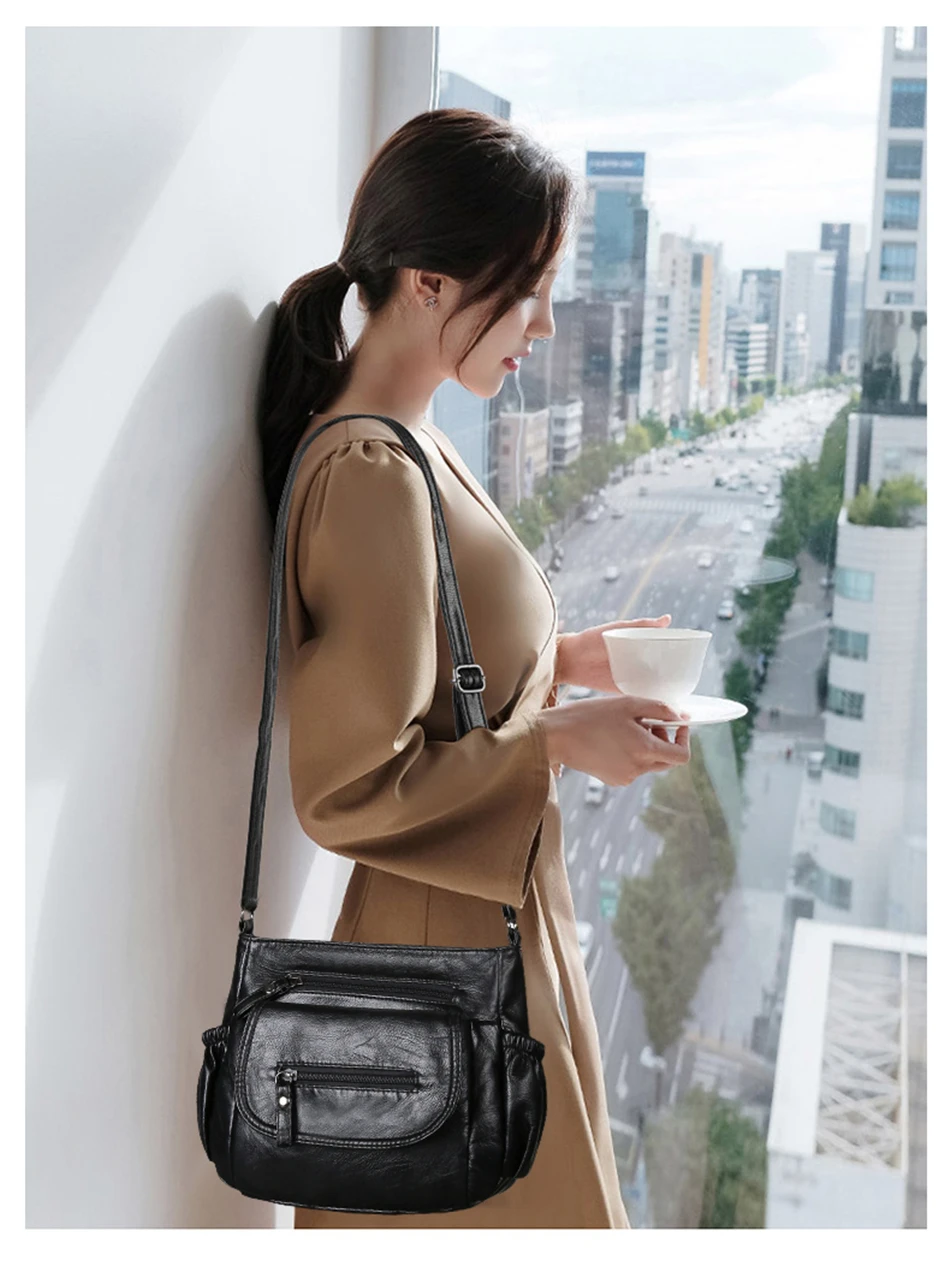 Мульти карман сумка-мессенджер роскошные кожаные сумки женские сумки дизайнерские женские сумки через плечо для женщин Sac основной