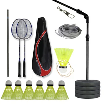

Elastic Badminton Trainers with Telescopic Rod Portable Badminton Training Set for Adults Kids FOU99