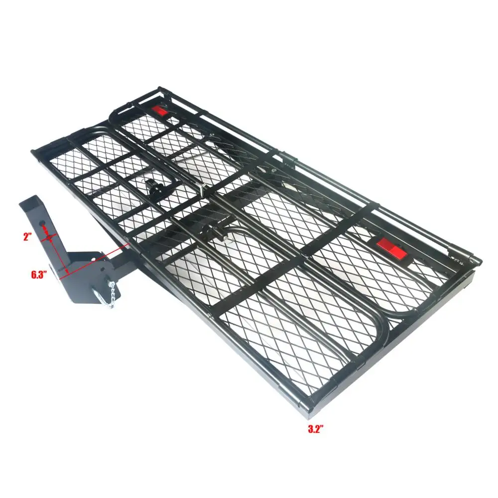 Cargo Basket Cargo Carrier 2 Receiver SUV Pickup Car Rear Luggage Frame  Luggage Carrier 400 Lbs Foldable Hitch Mount