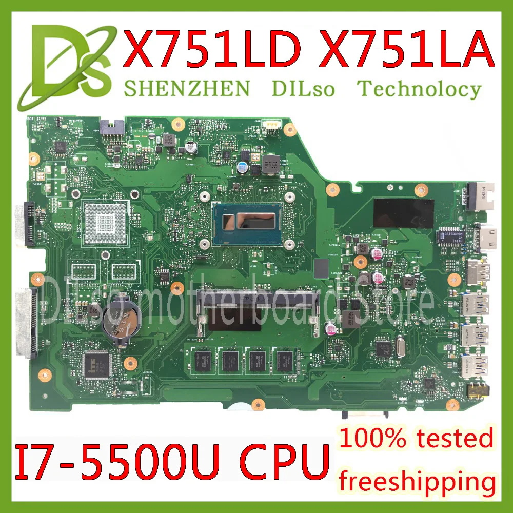 Kefu X751LA для ASUS X751LA X751LAB X751LD оригинальная материнская плата ноутбука I3-4010U процессор 4G память оригинальная материнская плата Тест