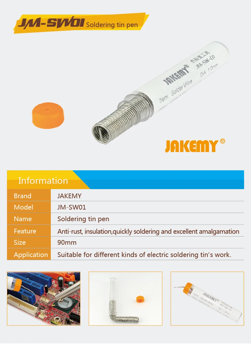 JAKEMY JM-SW01 Portable Safe Soldering Tin Pen for Wires Welding