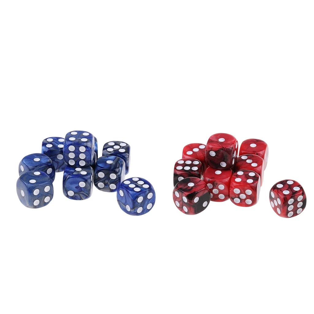 20x D6 Акриловые Игральные Кости шестигранные акриловые точечные для подземелий и драконов MTG