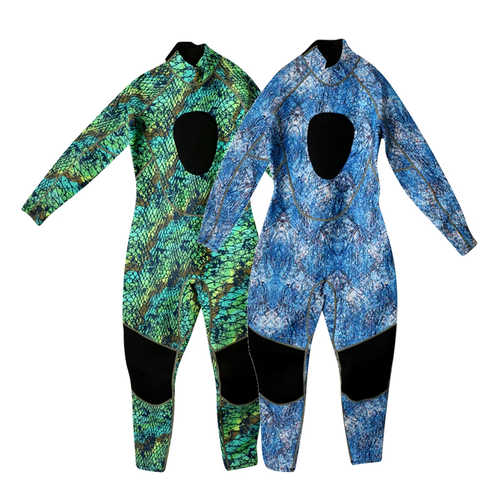 Neoprene Men Waterproof Diving Surfing Snorkeling Full Body Wetsuit W/ Chest Protector Pad&Anti-friction Padded Knee Protector