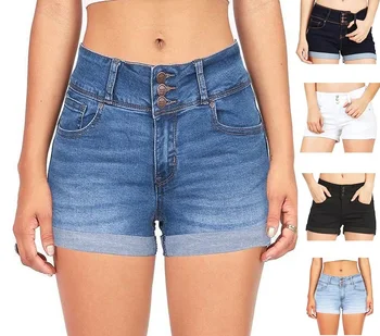

Women Summer Denim Shorts High Waist Stretch Short Feminino Plus Size Jeans Shorts
