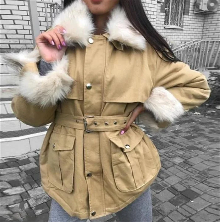 Весна новые продукты меховой воротник Женское пальто AliExpress EBay