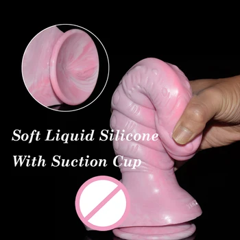 YOCY Huge Horse Dildo Pink Silicone Realistic Animal Penis With Sucker Anal Butt Plug Sex Toy For Women Men 18+ Masturbator 5