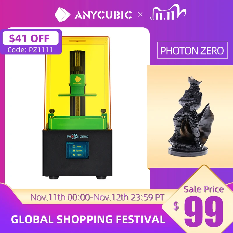 Anycubic 2020 New Photon-Zero 3D Printer SLA LCD Printer Quick Slice UV Resin Plus Size Impresora 3d Drucker Impressora