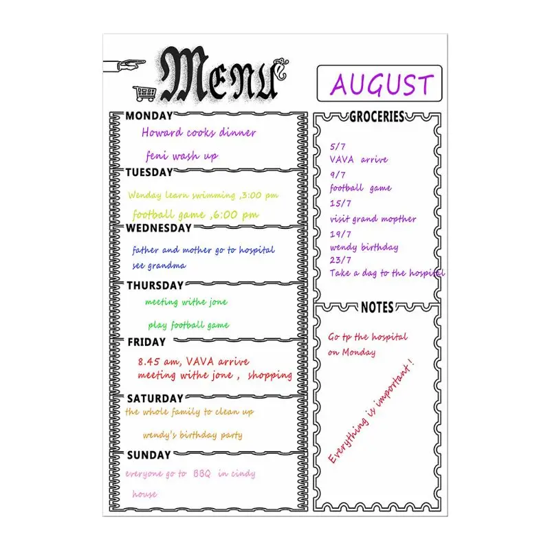 

2024 New Magnetic Refrigerator Chalkboard,Weekly Menu, Meal Planner,Grocery Shopping List