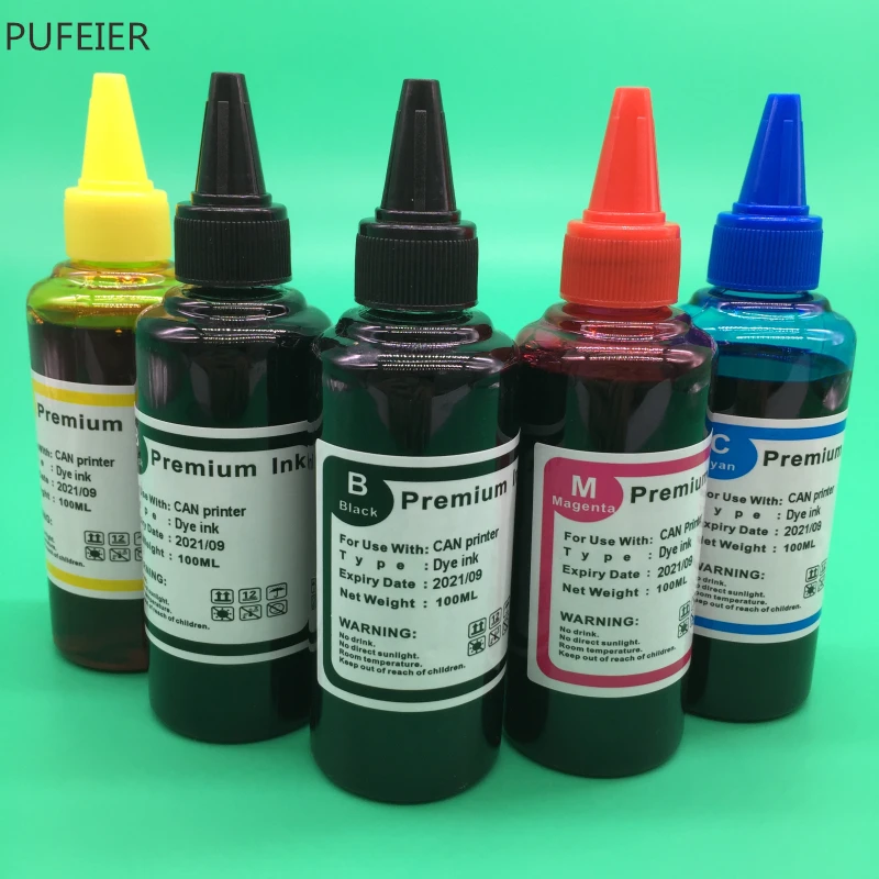 5 Bottles PGI-570 CLI-571 PGI570 571 Dye Based Ink Kit For Canon PIXMA MG5750 MG5751 MG5752 MG5753 MG6850 MG6851 MG6852 MG6853