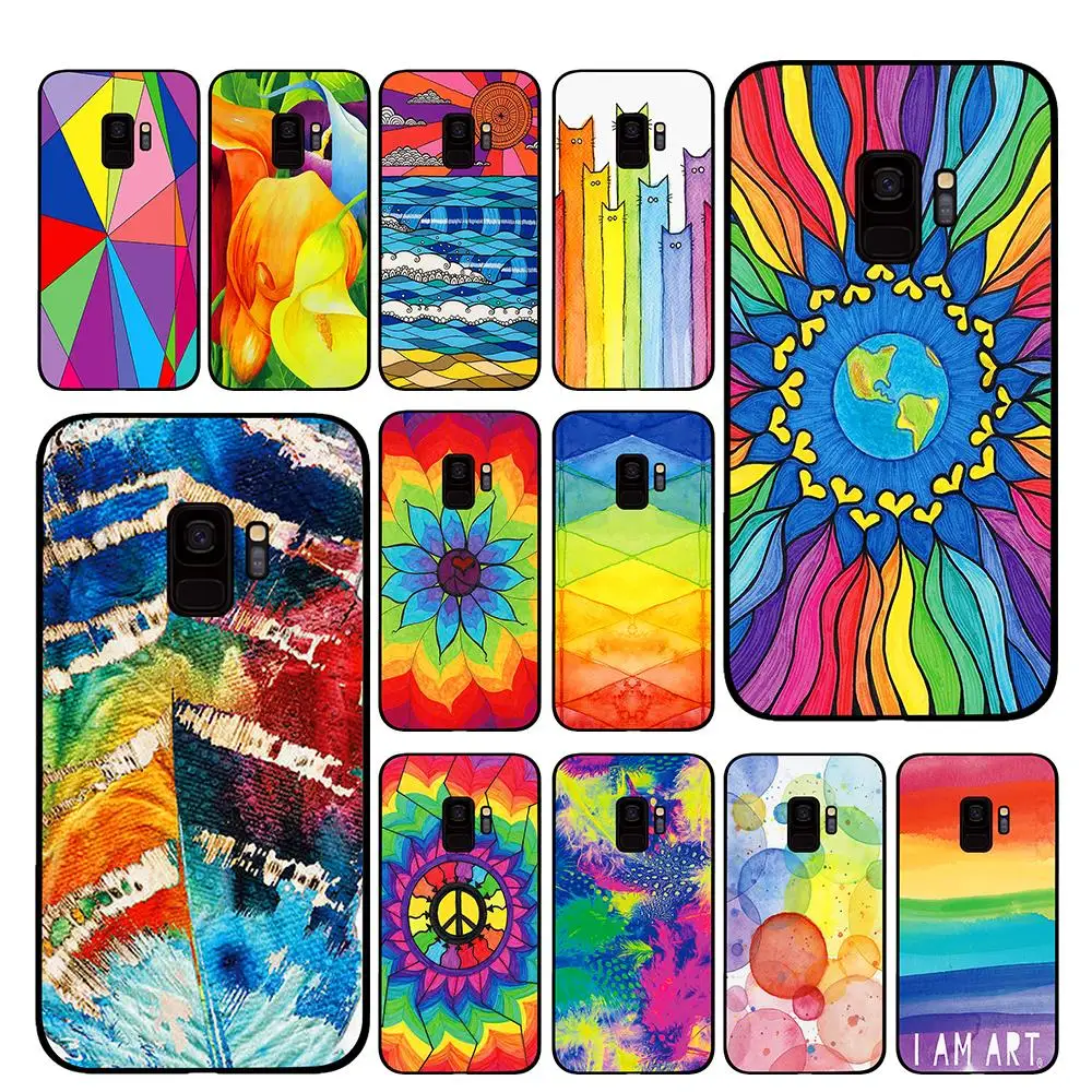 

Abstract Rainbow Watercolor Pattern Phone Case for Samsung Galaxy S10 S10E S8 Plus S6 S7 Edge S9 S10e Plus Note 8 9 Cover