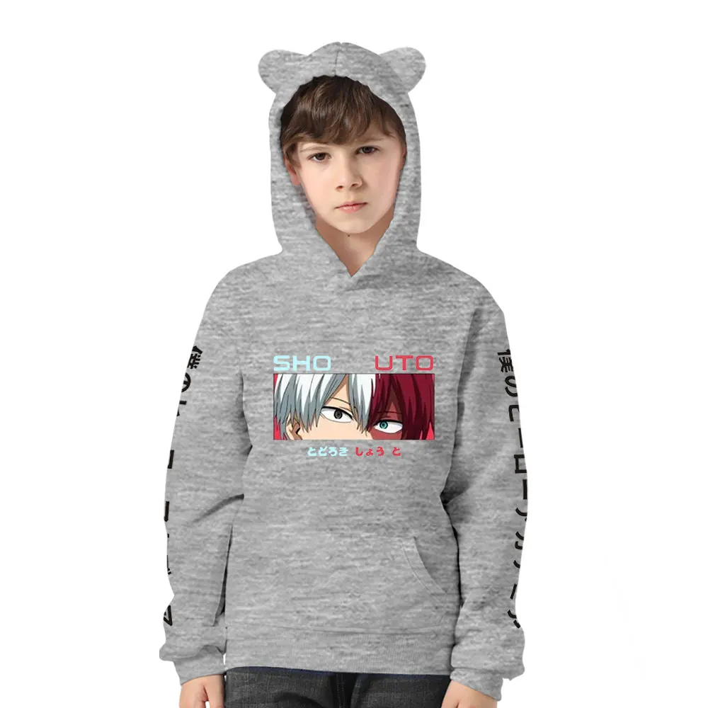 

Cat Ear Children's hoodie Anime My Hero Academia Hoodie All·Might/Midoriya Izuku Sweatshirt Cat Ear Hoodie Boys Daily casual Top