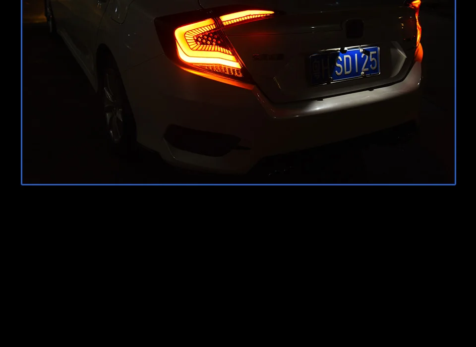 Автомобильный стильный задний фонарь для Civic задний светильник s- Civic светодиодный задний светильник динамический сигнал светодиодный DRL Стоп задний фонарь аксессуары