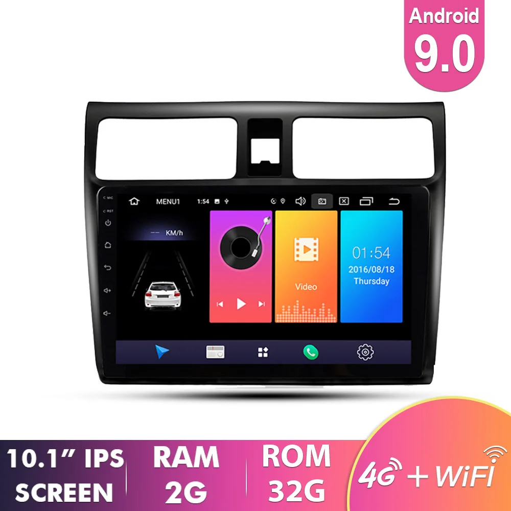 2G 32G EKIY 10,1 ''ips Android 9,0 автомобильный радио мультимедиа автопроигрыватель gps навигация Navi для Suzuki Swift 2009- 3g/4G/wifi No 2 Din - Цвет: 2G 32G
