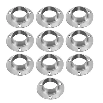 

Wardrobe Pipe Bracket, Wall Mounted Rail Rod Support Socket 10pcs