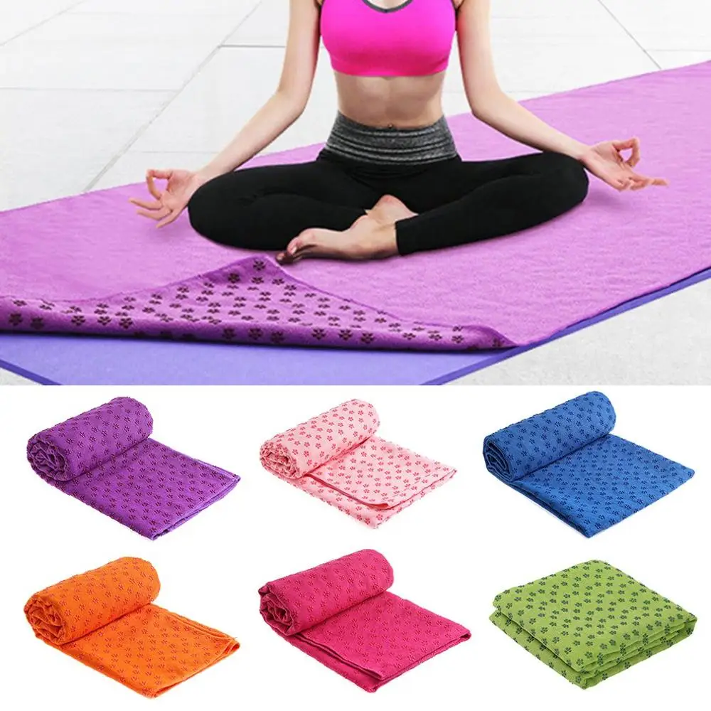 

Non-Slip Yoga Mat Towel Absorb Sweat Prevent The Inhalation Of Bacteria Safety Anti-Slip Microfibe Sweat-Absorbent Yoga