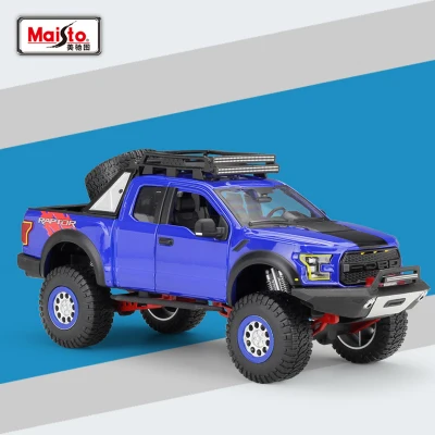 Синий Maisto 1/24 F-150 Raptor SVT пикап литой автомобиль модель Металлический Игрушечный Автомобиль для детей подарок на день рождения игрушка - Цвет: Синий