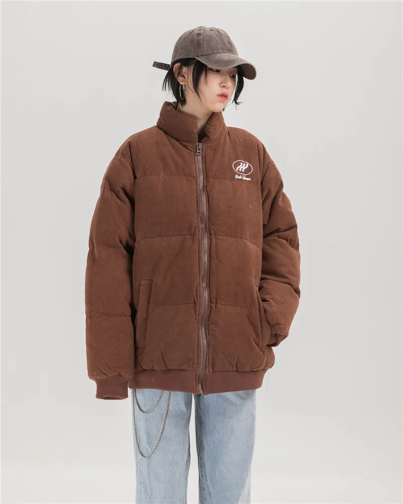 Dark Icon Corduroy Solid Color Parkas Men Winter Cotton Padded Street Fashion Men's Coats Outerwear Coats for Men