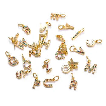 

Juya 13*6mm A-Z Letter Charms DIY Initial Charms Pendant for Handmade Name Necklace&Bracelets Jewelry Making