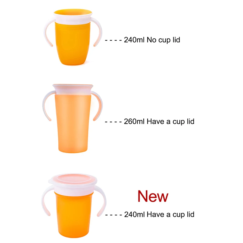 360 Degrees Rotated Baby Learning Drinking Cup drinking cup water cup silicone cups feeding cup Double Handle Flip Lid Leakproof Infants Water Cups Bottle BPA Free