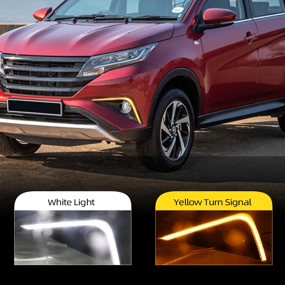Автомобильный мигающий 1 пара для Toyota Rush Светодиодный дневной ходовой светильник автомобильные аксессуары водонепроницаемый 12 В DRL противотуманная фара украшение