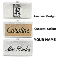 Специальный индивидуальный дизайн, дамские сумочки с персональным именем для свадебной вечеринки, вечерние сумочки с бриллиантами и кристаллами