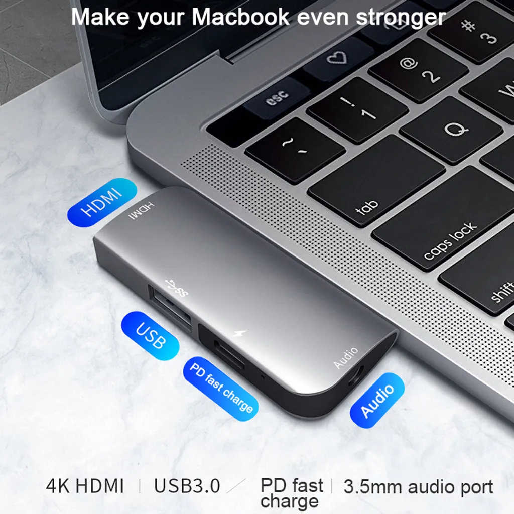 4 в 1 Тип c к HDMI Pd док-станция Pd Быстрая зарядка 4k HDMI аудио Lnterface# BO