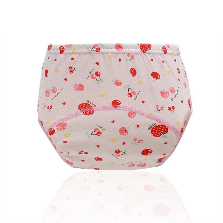 Strawberry Детские тренировочные Детские Подгузники-трусики многоразовые Washable моющиеся подгузники хлопковые обучающие Штаны детская одежда - Цвет: Strawberry