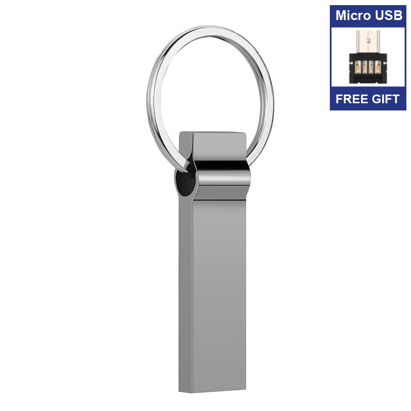 Бесплатный Micro USB адаптер Горячая металлический USB флэш-накопитель Флешка 256 ГБ 512 ГБ 128 Гб 64 ГБ 32 ГБ 16 ГБ 8 ГБ флеш-накопитель u stick