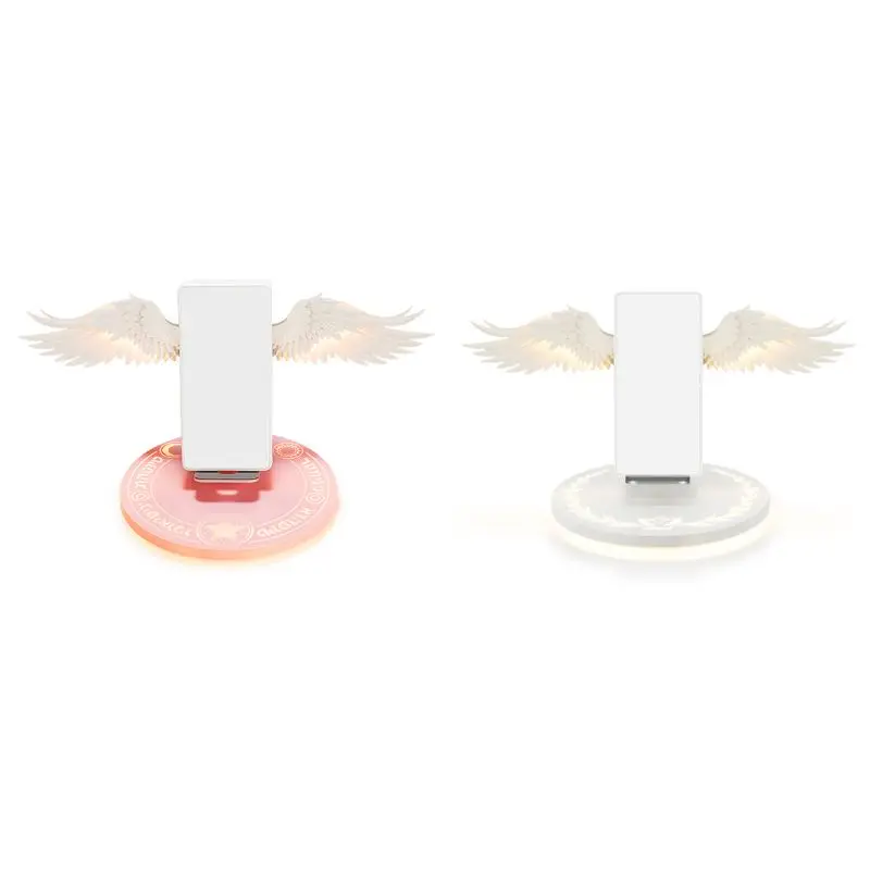 US $41.38 Universal LED Qi Wireless Charge Dock 10W Angel Wing Fast Wireless Charger For Cellphone Pro X XR 8 Plus Mobile Phone X6HA