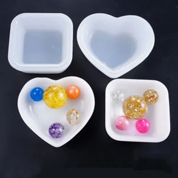 

1Pc Heart/Square Plate Bowl UV Resin Jewelry Mold Silicone Handcraft Jewelry Tools Resin Accessories