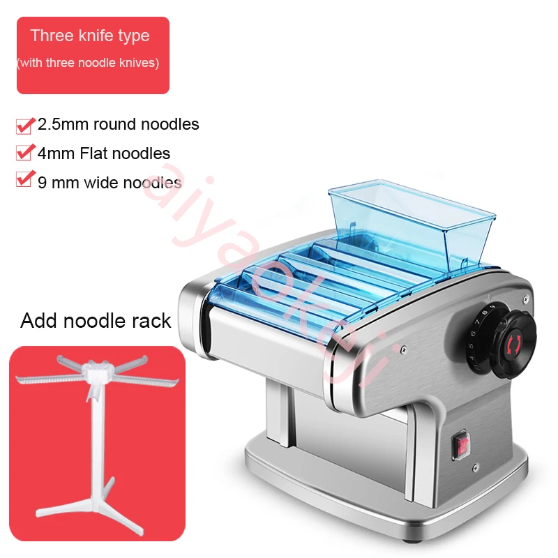 Electric Dough Roller Stainless Steel Dough Sheeter Noodle Pasta Multi-function Spaghetti Dumplings Noodle Pressing Machine