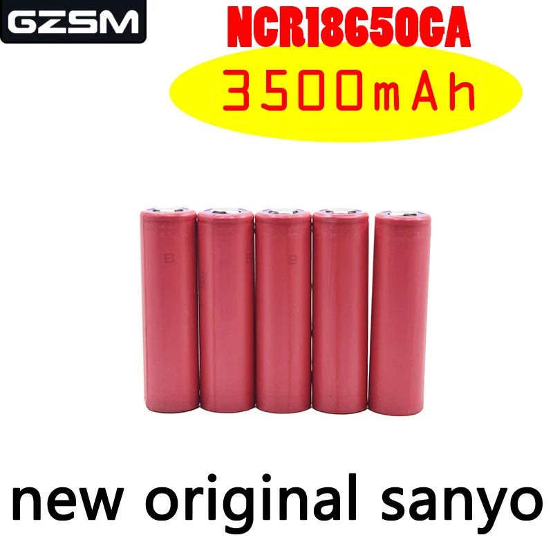 

GZSM 18650 battery for Sanyo NCR18650GA rechargeable battery 3500mAh 3.6V 10A For cigarette battery