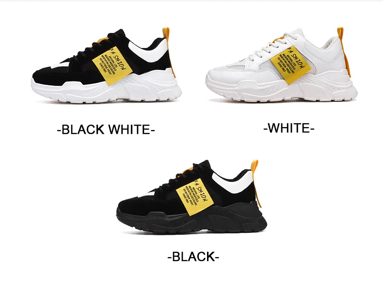 Breathable air mesh sneakers anti-slip waterproof PU shallow vulcanize shoes  lace-up wear-resistant chunkey shoes, balck white patchwork outdoor sports shoes (3)