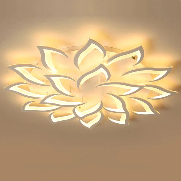 18 petals IRALAN led Black Chandelier Living Room Bedroom Home chandelier by sala Modern decor Led Chandelier Lamp Lighting fixture - Цвет абажура: 18 petals