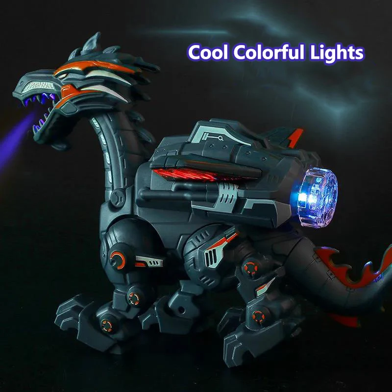 Simulation Fire Dinoasur Water Spray Cool Light Electric Mechanical Children Entertainment Puzzle Model Game Toys for Boys Gifts 3