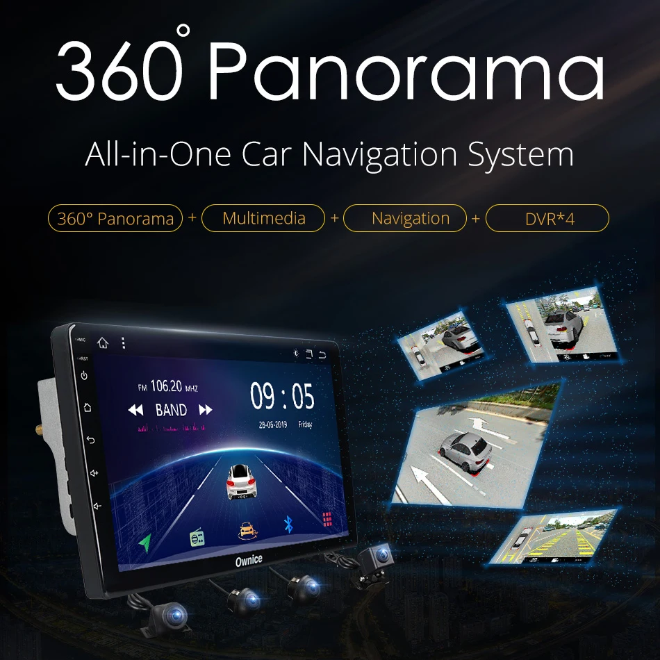 Ownice K5 360 ° панорамная система 4 × AHD DVR камера Android 7,1 6Core 2G+ 32G Автомобильный мультимедийный плеер Радио Стерео gps DSP CarPlay WiFi