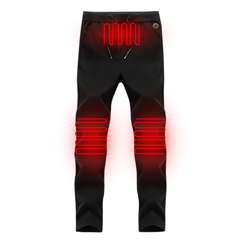  Pantalones calefactados eléctricos con bolsillo negro de temperatura ajustable largo y con carga US
