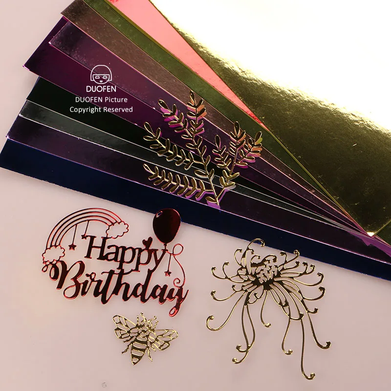 Scrapbook paper DUOFEN decoration craft paper shining color golden gilded mirror A4 250g for DIY papercraft projects scrapbook paper craft paper scrapbooking material scrapbooking materials handmade craft paper diy craft materials scrapbooking paper