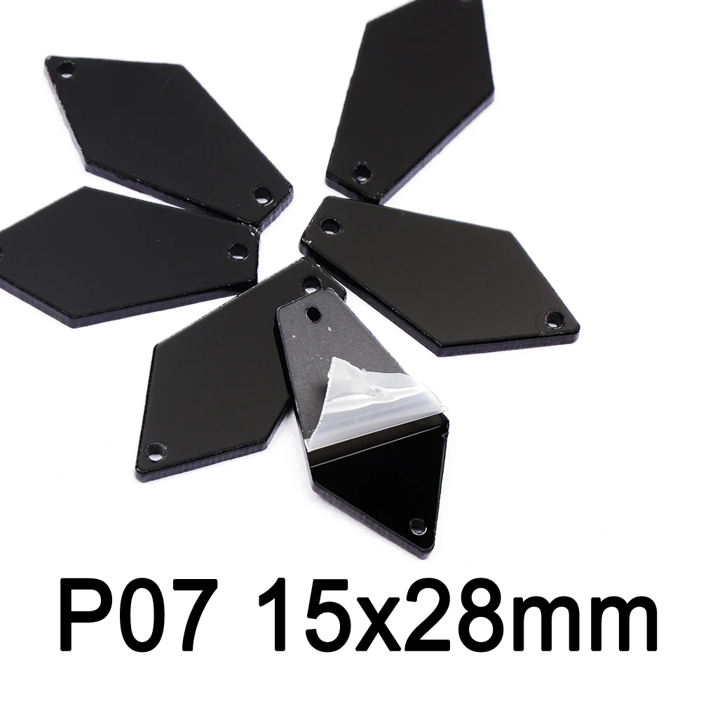 P07-15x28mm 30pcs Распродажа стразов 30 шт. черные зеркальные Стразы с неровным акриловым зеркалом Стразы для шитья хрустальные стразы - Цвет: P07-15x28mm 30pcs