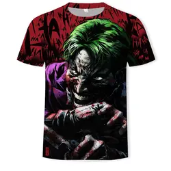 Мода 2018 новая крутая футболка для мужчин/женщин 3d Футболка с принтом суицида клоуна с коротким рукавом летние футболки Футболка мужская S-5XL