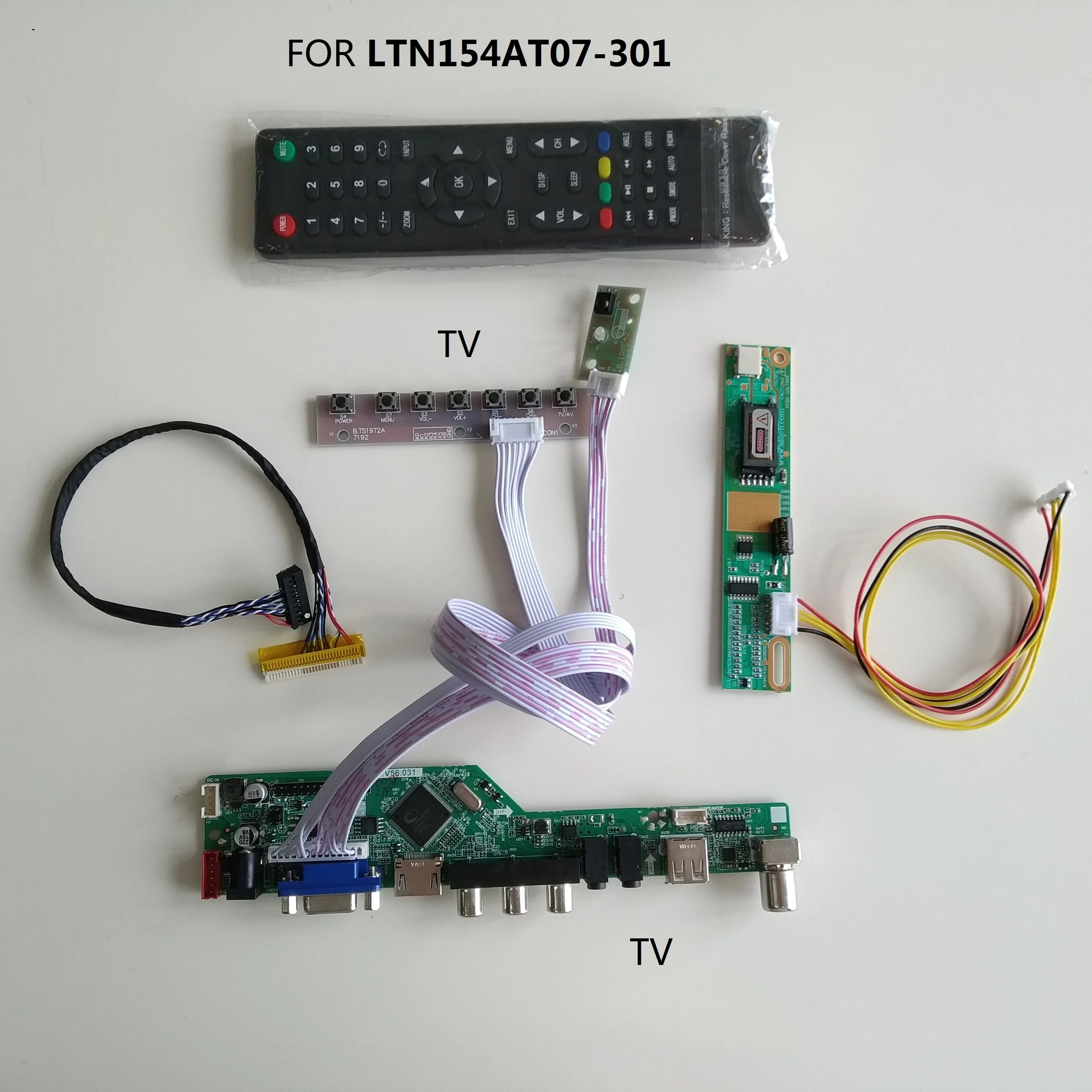 

Телевизор 56 HDMI-совместимый с USB VGA AV LCD LED AUDIO TV 1 CCFL лампы Кабель контроллер панель 15,4 "LTN154AT07-301 1280X800 монитор