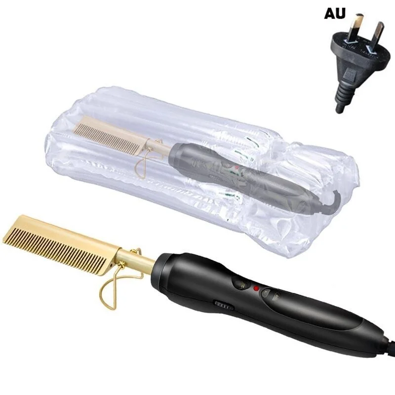 Одношаговая Расческа для горячего воздуха и сушилка для объема ионная Расческа Tangle Tezzer щетка для горячего воздуха выпрямитель для отрицательных ионов Фен для укладки Горячая расческа - Цвет: black gold no box au