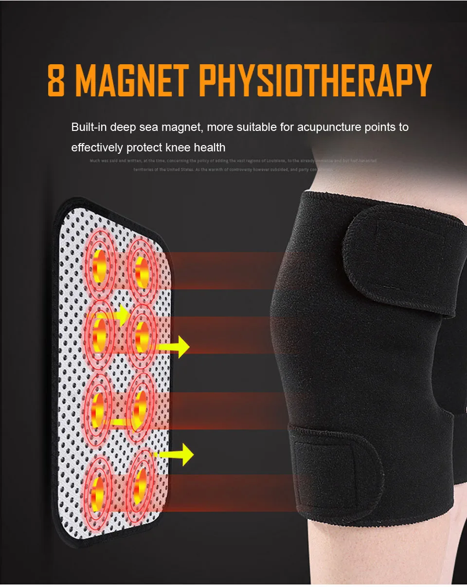 AOLIKES 1 пара Турмалин для медицинской помощи самонагревающийся наколенник Магнитная терапия поддержка регулируемый коленный массажер снимает боль в ногах