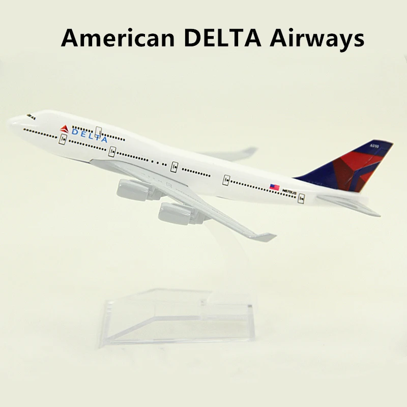 1:400 масштаб 16 см AIR American DELTA Airways сплав металлический самолет модель Boeing 747 B747 400
