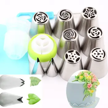 

Pastry Nozzles 13Pcs/Set Confectionery Tool Extra Large Icing Piping Nozzle Pastry Bag Russian Confectionery Cake Decorating