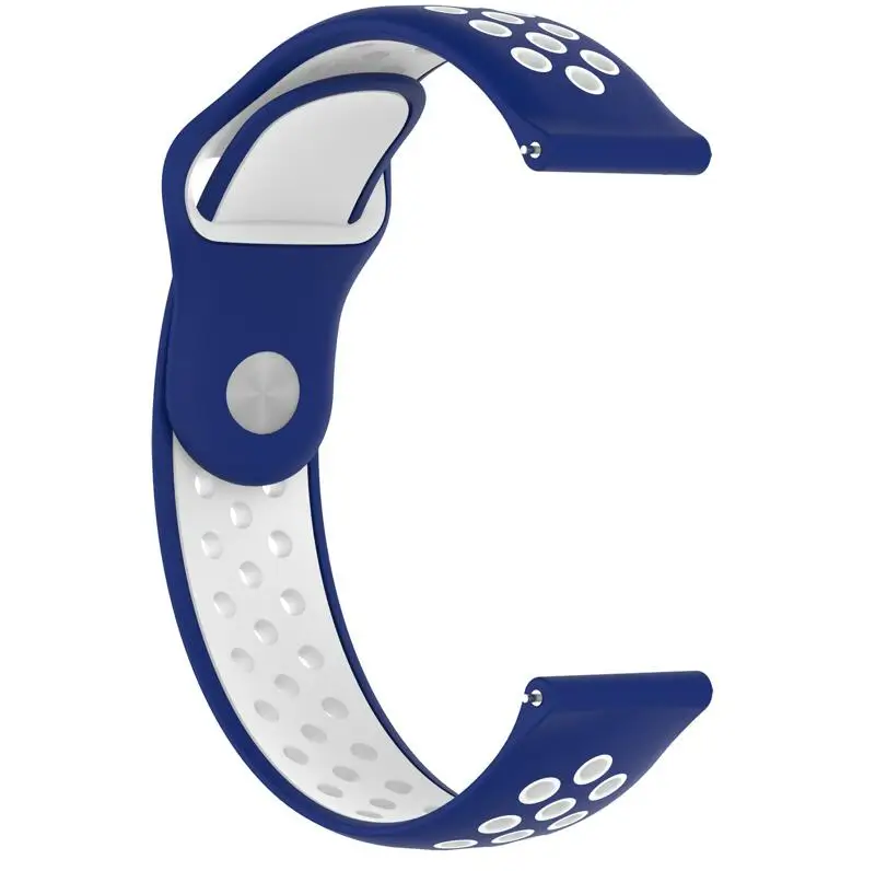 blue white 20 мм мягкий силиконовый ремешок для часов для samsung Galaxy Watch 42 мм активный 2 для gear S2 классический спортивный Huami браслет Amazfit - Цвет ремешка: blue white