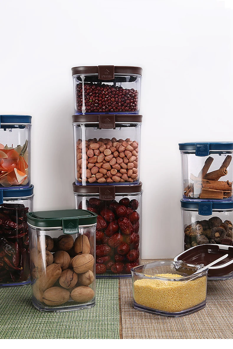 1Pcs Sealed moisture-proof kitchen storage tank plastic transparent tea cans milk powder snacks pasta biscuits home storage tank