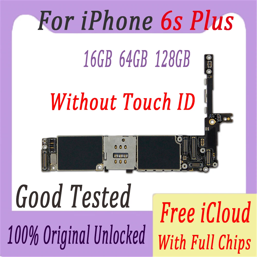 Хорошая протестированная материнская плата для iphone 6s Plus, бесплатный iCloud для iphone 6sp MB с сенсорным ID, оригинальная разблокированная материнская плата