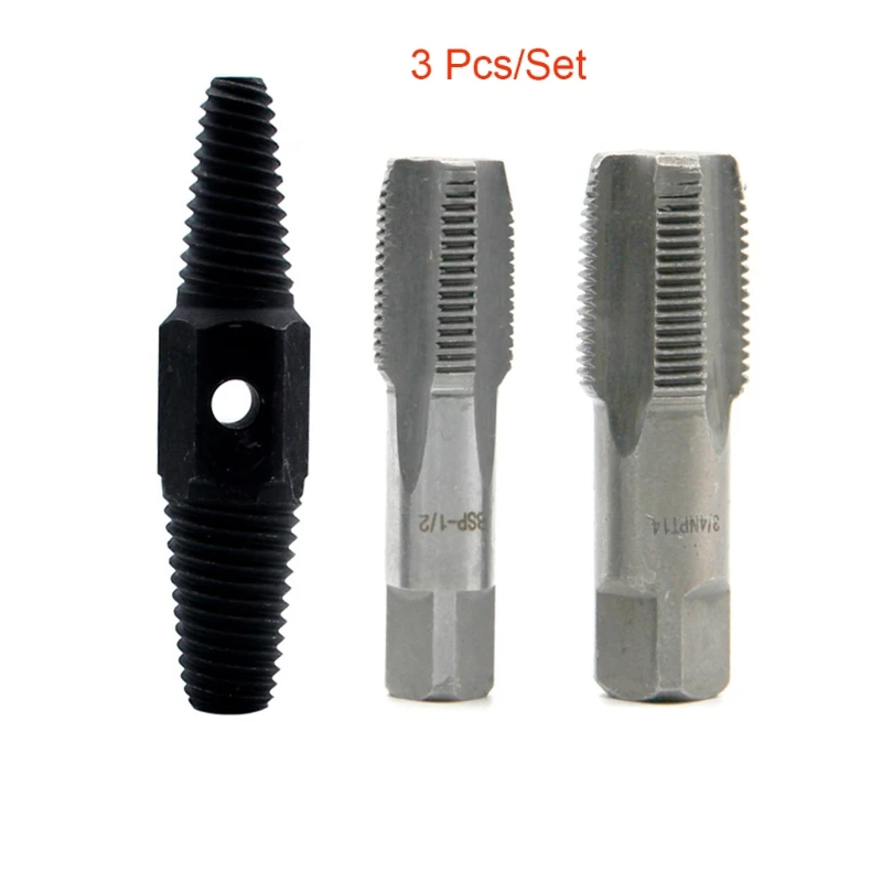 

3pcs 1/2 Inch 3/4 Inch Wire Screw Extractor Broken Water Pipe Thread Repair Tap